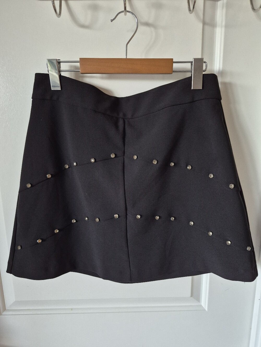 ZARA BASIC Black Collection Skirt With Rhinestones